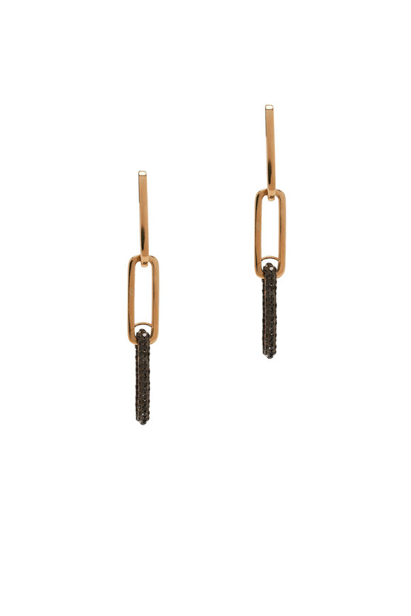 Kai Linz Trio Black Diamond Link Earrings