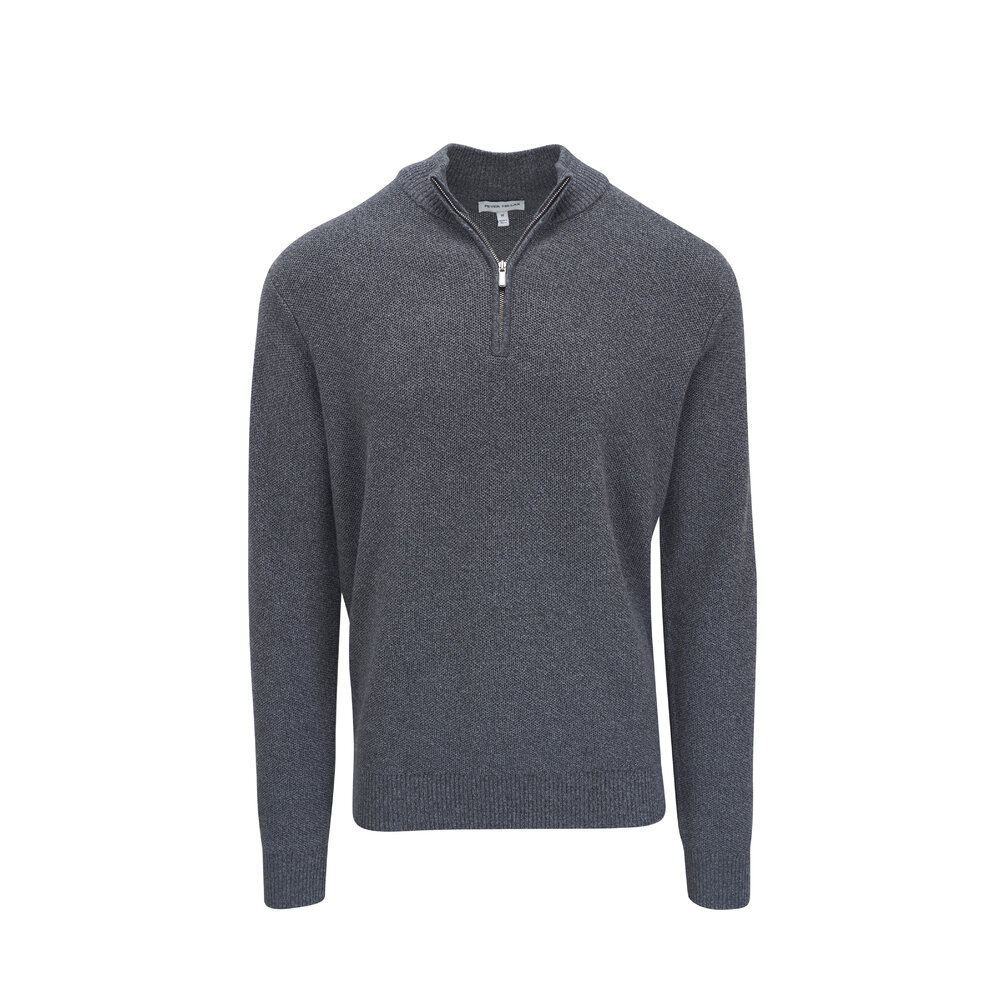 Deals Peter Millar Gray Color Block Mens Sweater