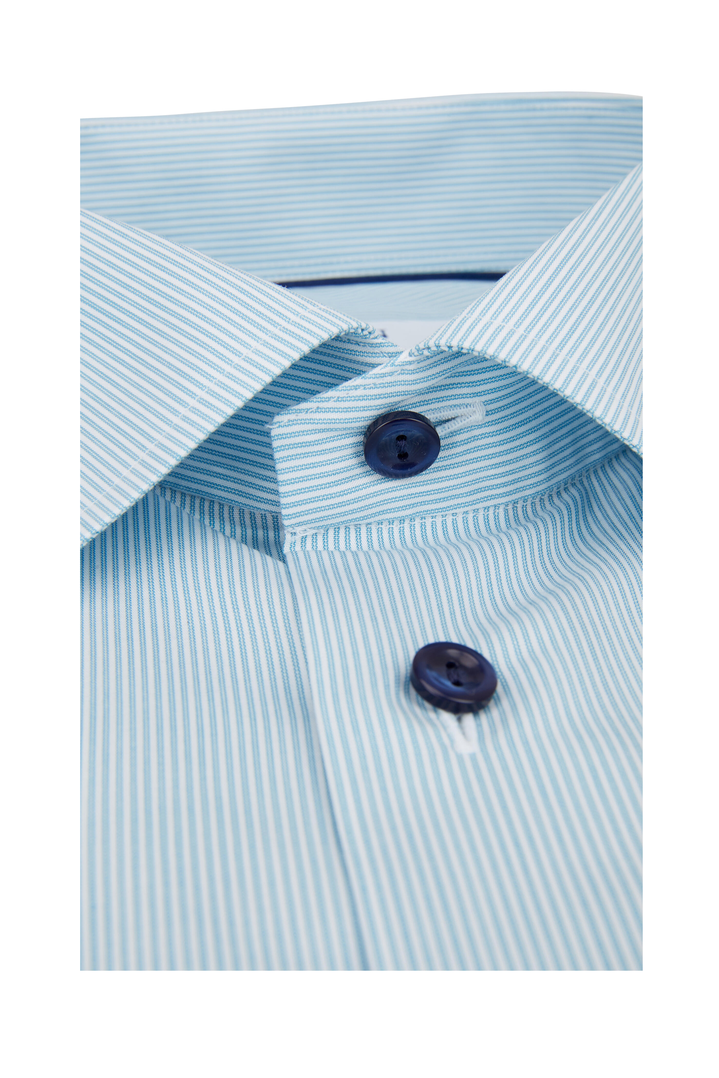 Eton - Teal Striped Contemporary Fit Dress Shirt