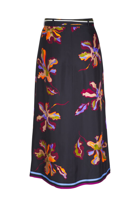 Dorothee Schumacher - Floral Seduction Black Floral Silk Skirt 