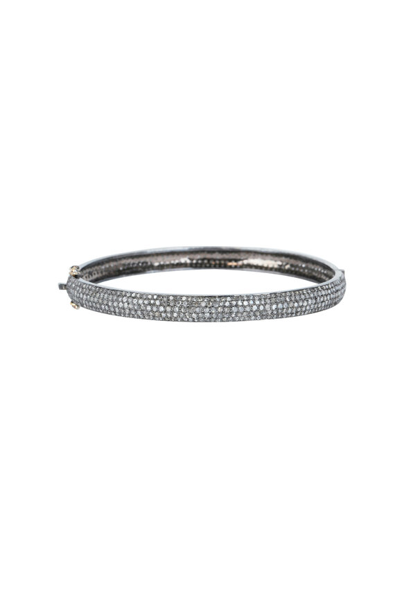 Loren Jewels - 14K Gold & Silver Champagne Diamond Bangle