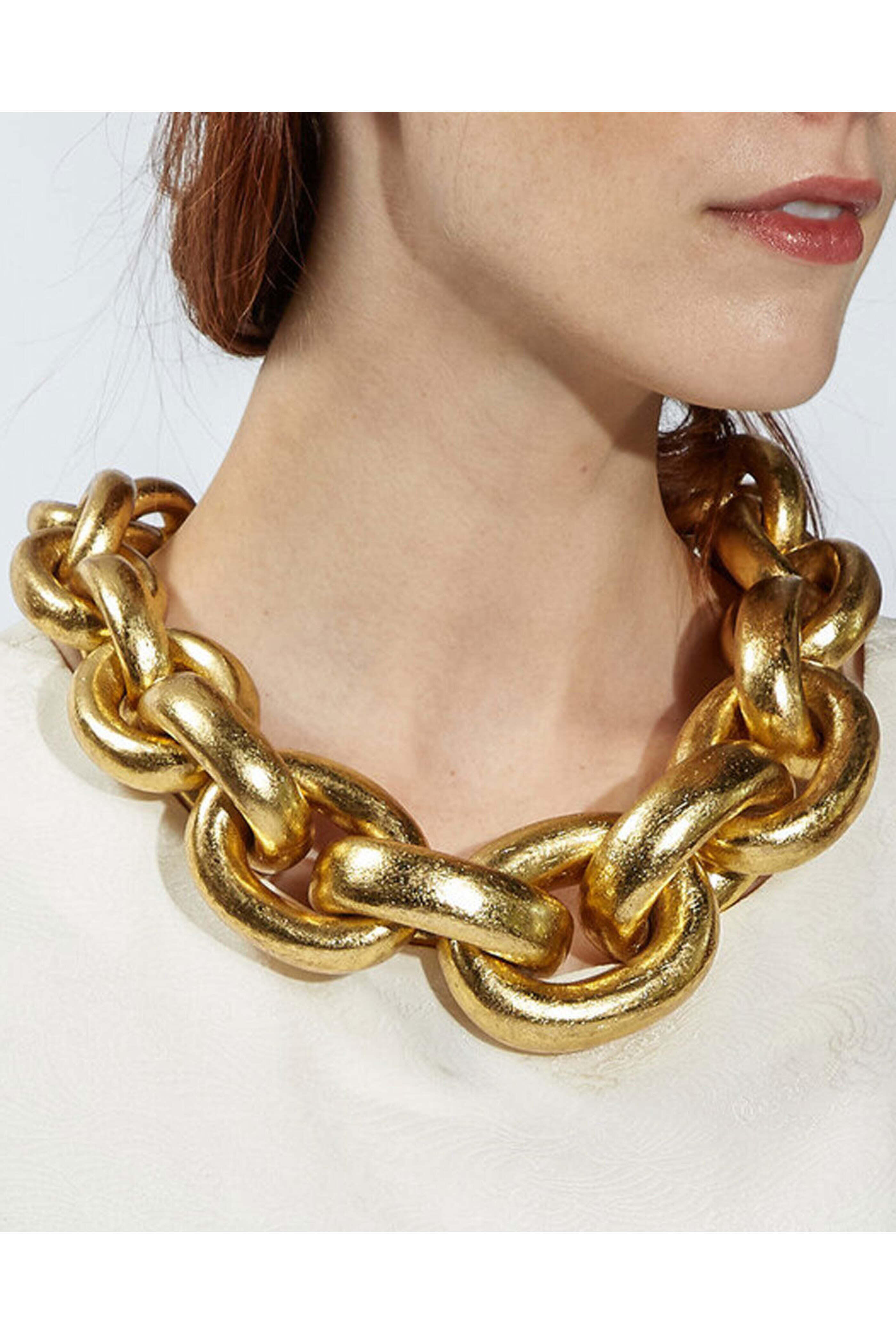 Monies - Chunky Gold Foil Chain Necklace