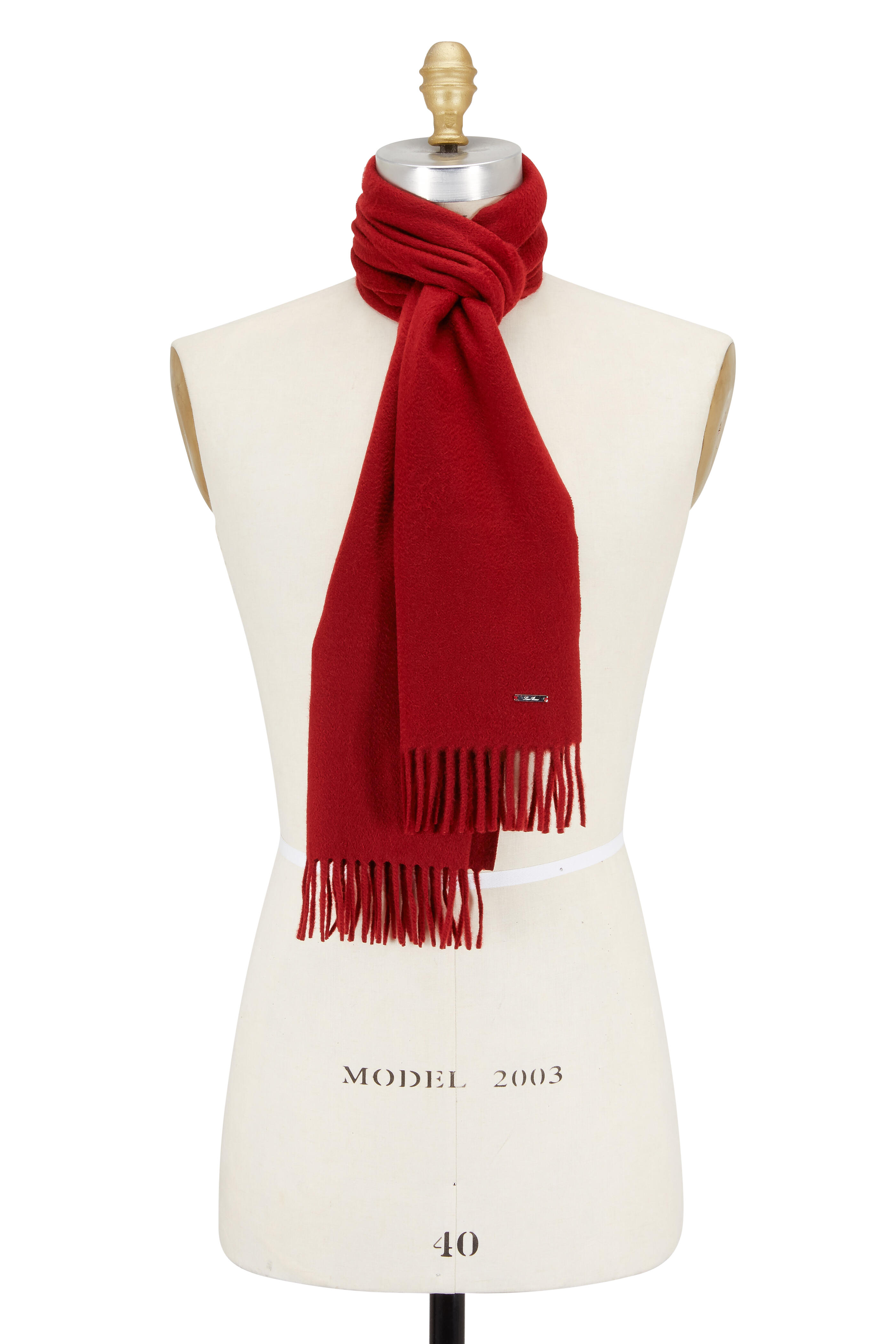 Loro Piana - Cinnabar Red Cashmere Scarf | Mitchell Stores