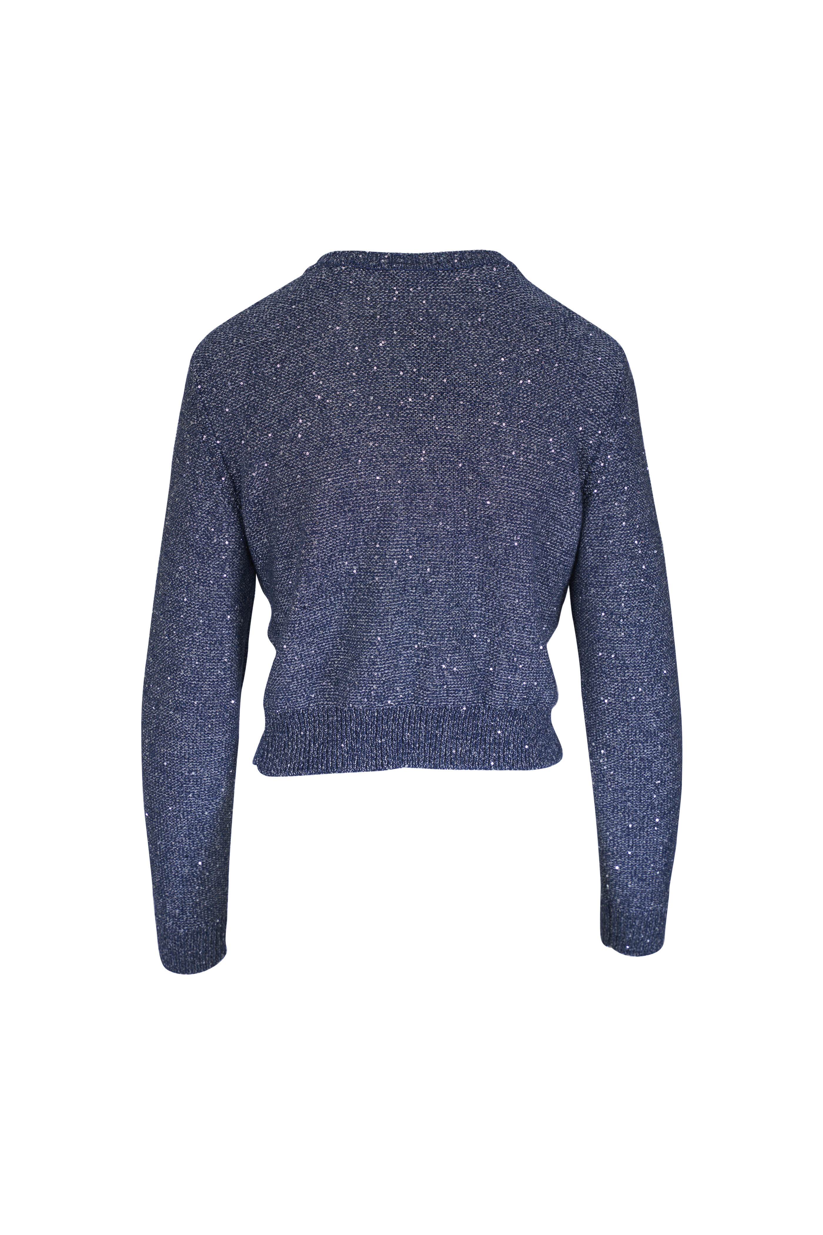 Akris - Blue Gray Sequin Embellished Cardigan