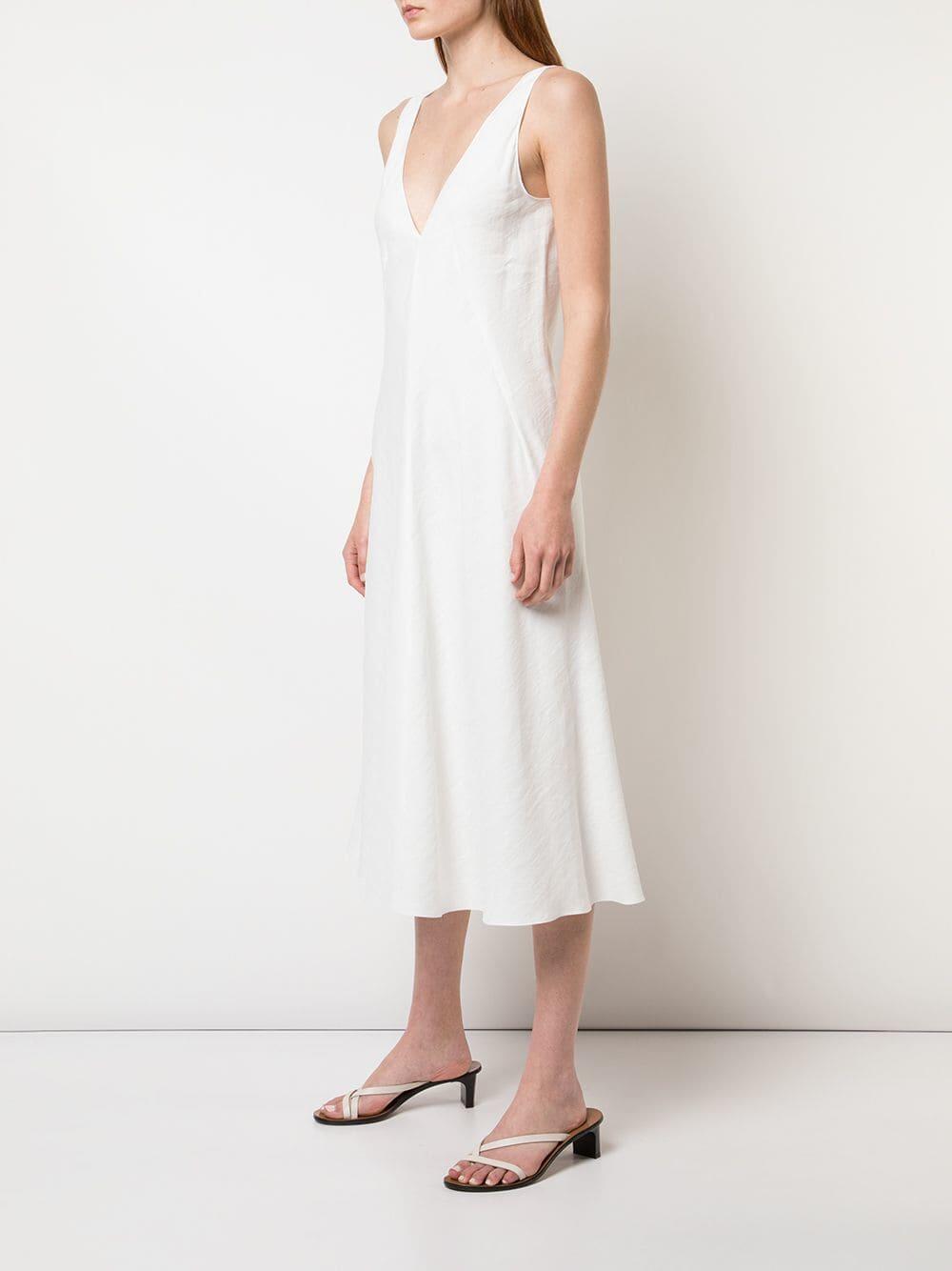 Peter Cohen - White Stretch Linen Sleeveless Dress