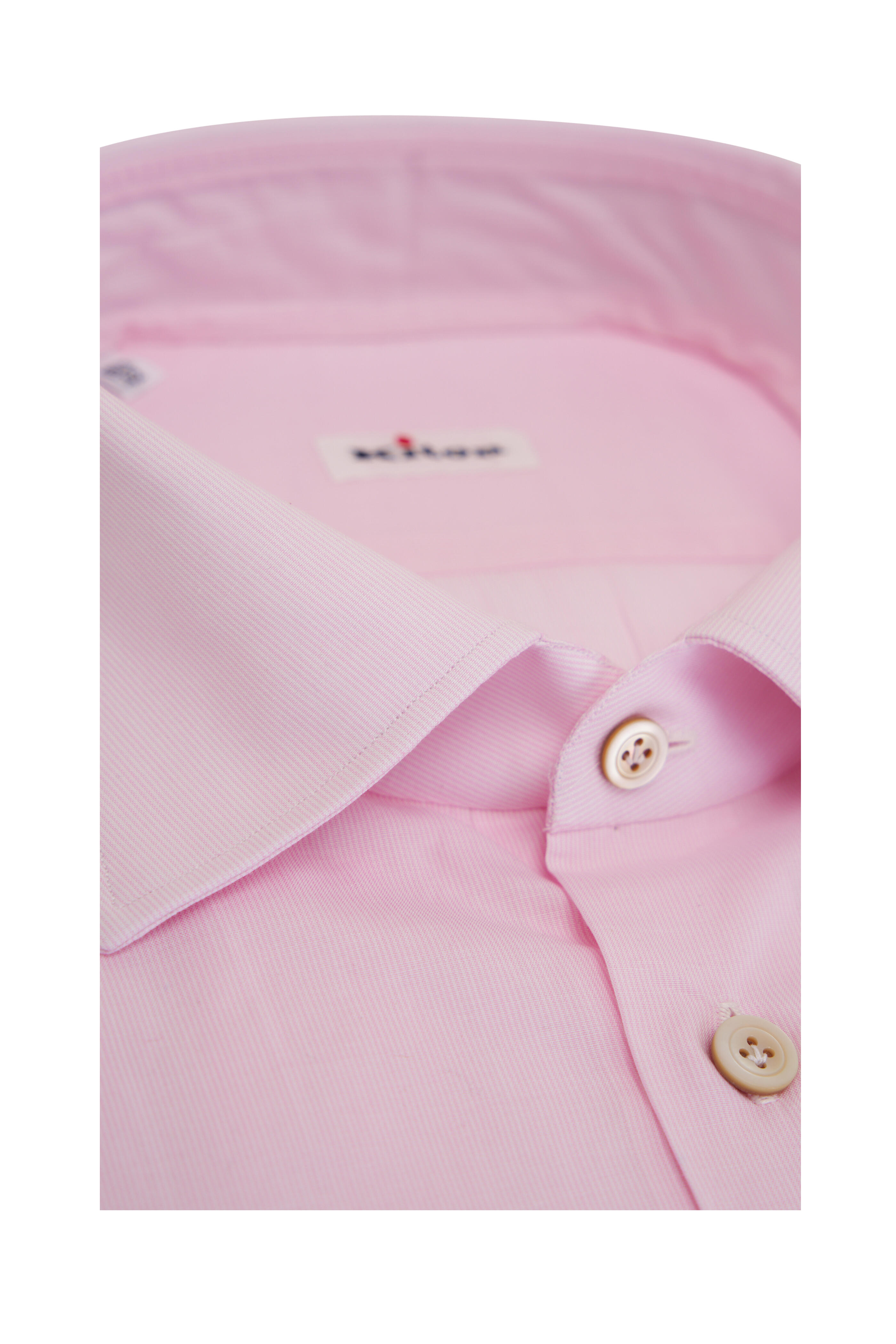 Kiton - Pink Micro-Striped Cotton Dress Shirt | Mitchell Stores