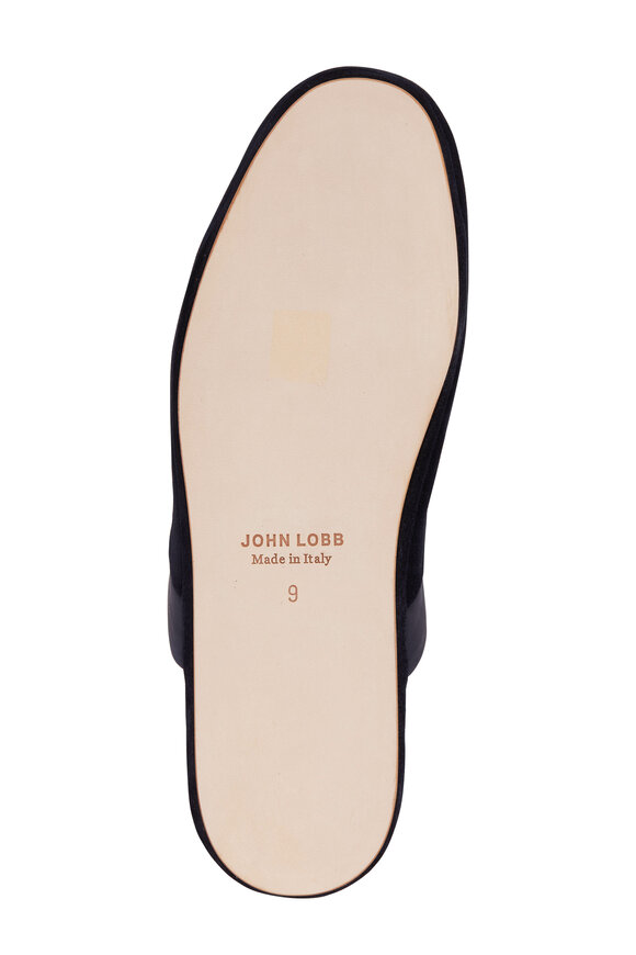 John Lobb - Knighton Navy Suede Slipper