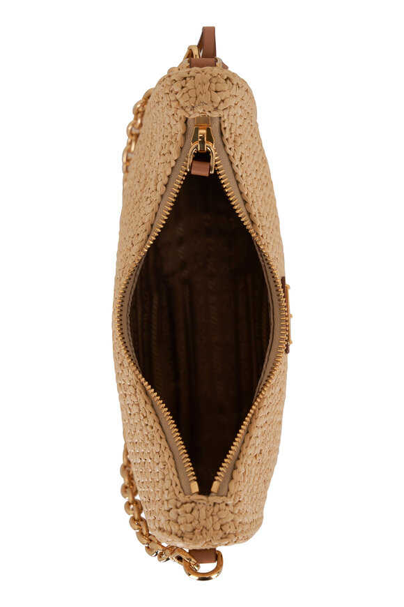 Prada - Re-Edition Natural Raffia Crochet Shoulder Bag 