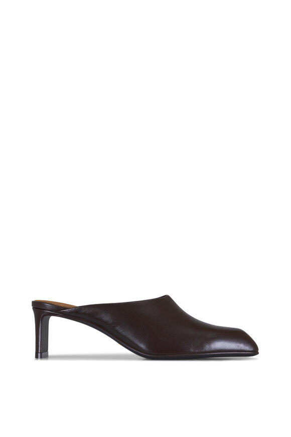 Khaite Colt Cacao Glazed Leather Mule, 50mm - view 3