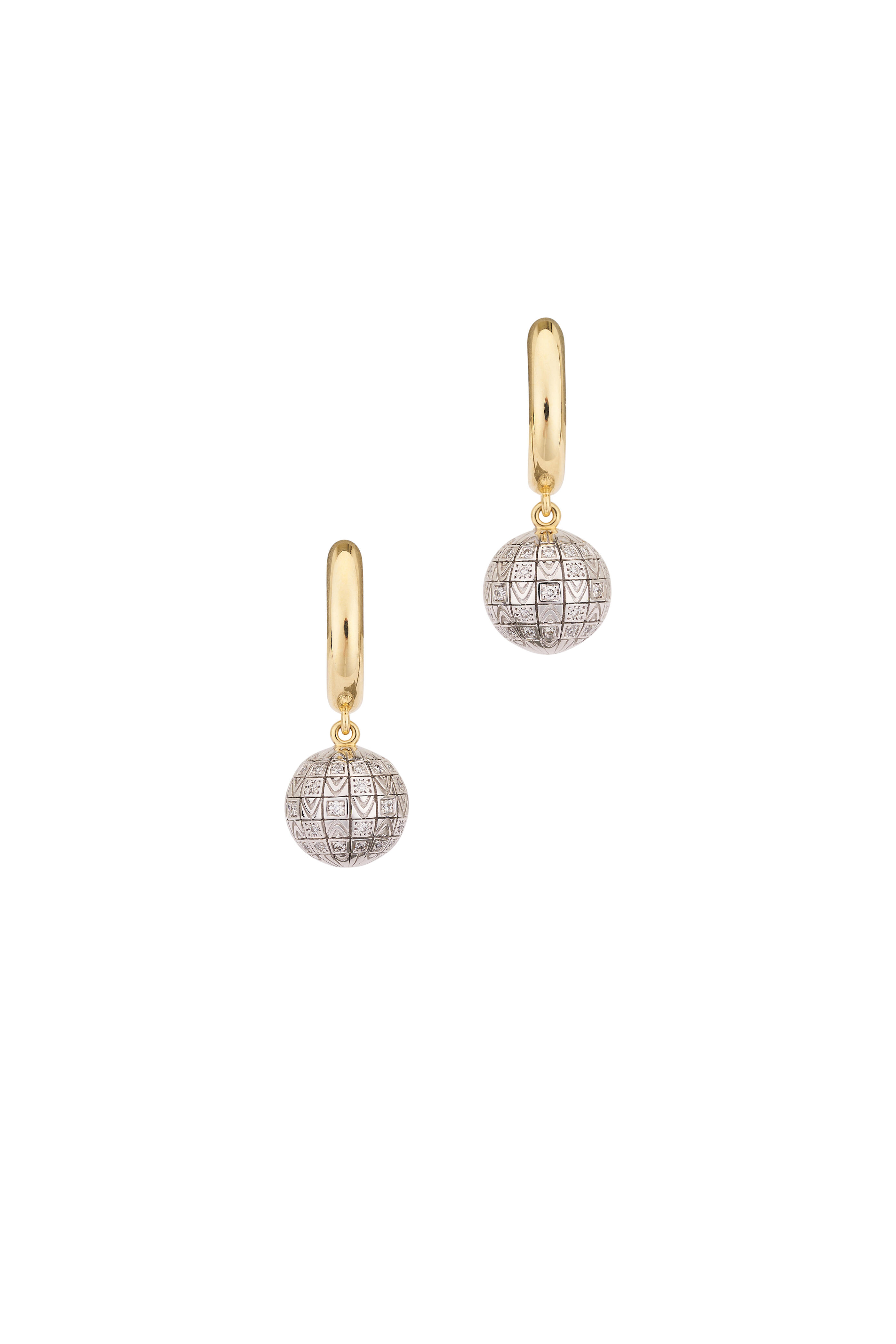 Harwell Godfrey - Mini Disco Ball Huggie Earrings