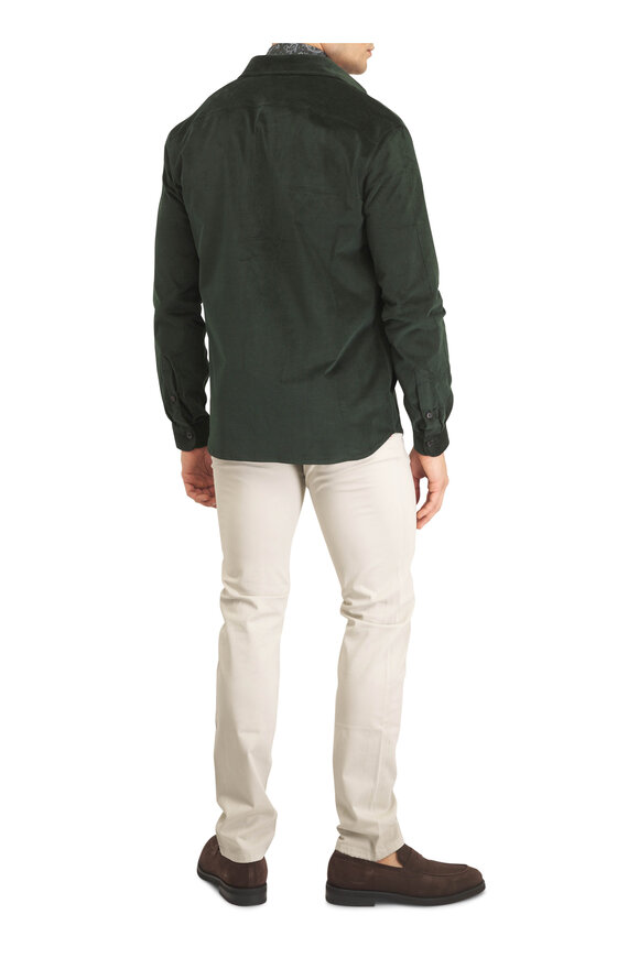 Isaia Beige Stretch Cotton & Cashmere Five Pocket Pant - view 6