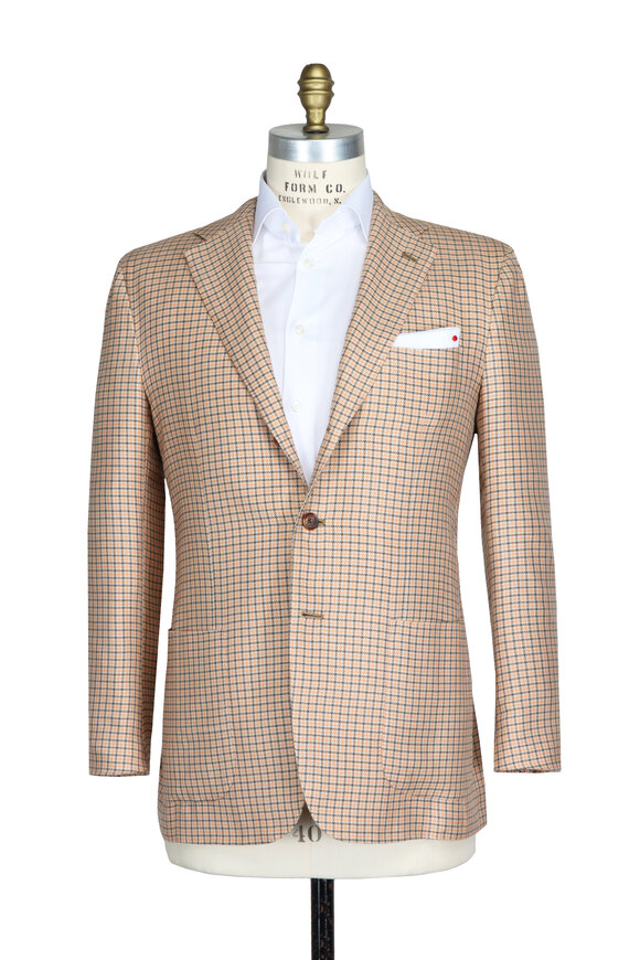 Kiton Orange & Brown Check Sportcoat - view 2