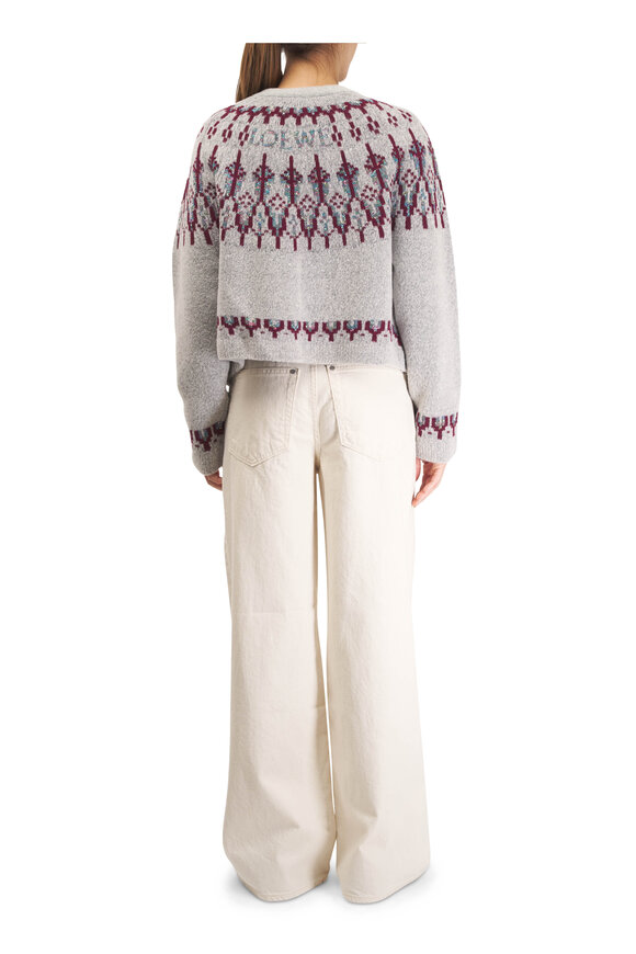 Loewe Light Gray Multi Fair Isle Cardigan - view 3