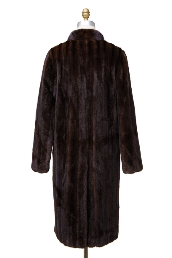 Oscar de la Renta Furs - Mahogany Natural Mink Fur Long Coat