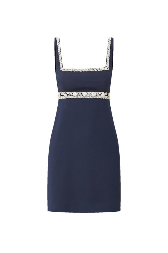 Veronica Beard Lunette Navy Beaded Mini Dress - view 7