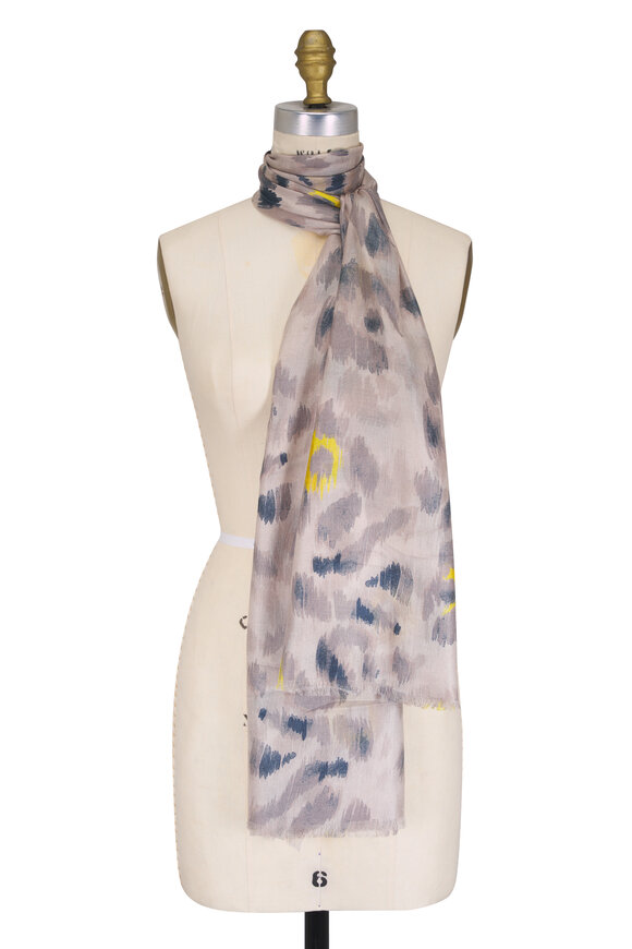 Kinross Painted Agate Multi Animal Print Scarf - view 1