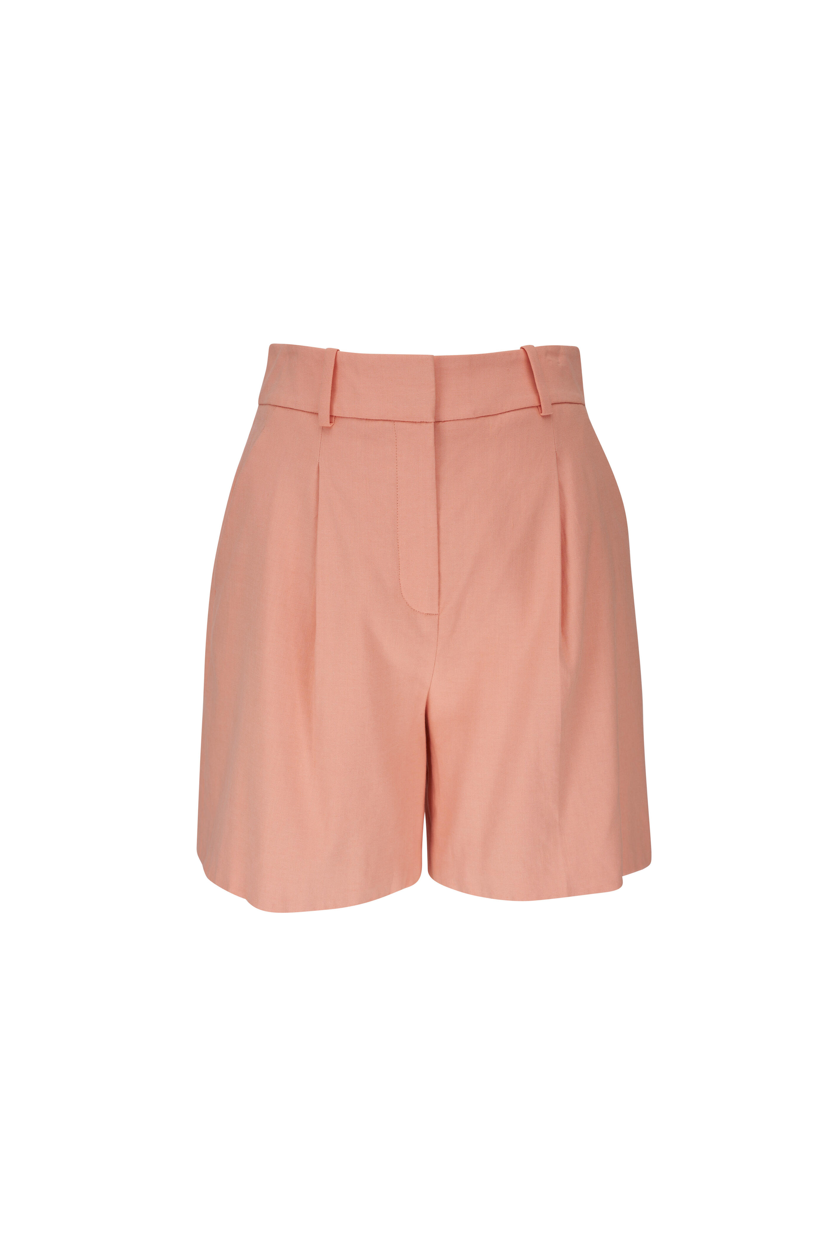 Veronica Beard - Noemi Coral Stretch-Linen Shorts