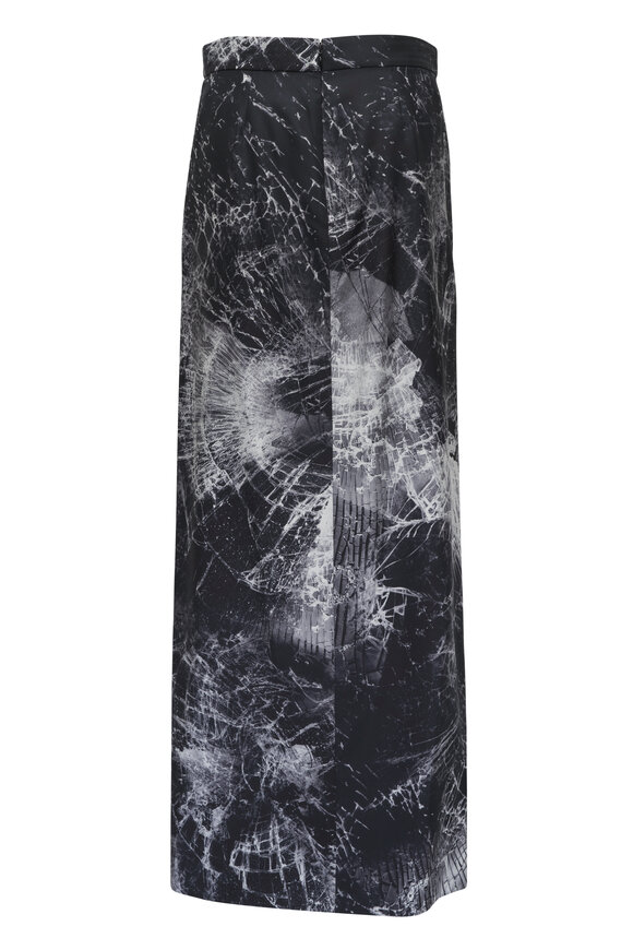 McQueen - Black Silk Twill Smashed Glass Skirt