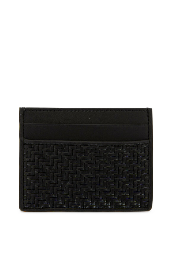 Zegna - Black Woven Leather Card Case