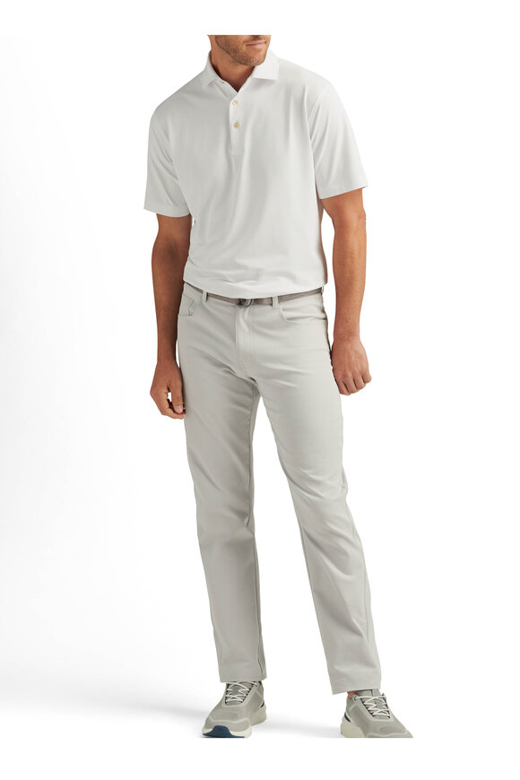 Peter Millar Crown Sport White Solid Performance Mesh Polo - view 2
