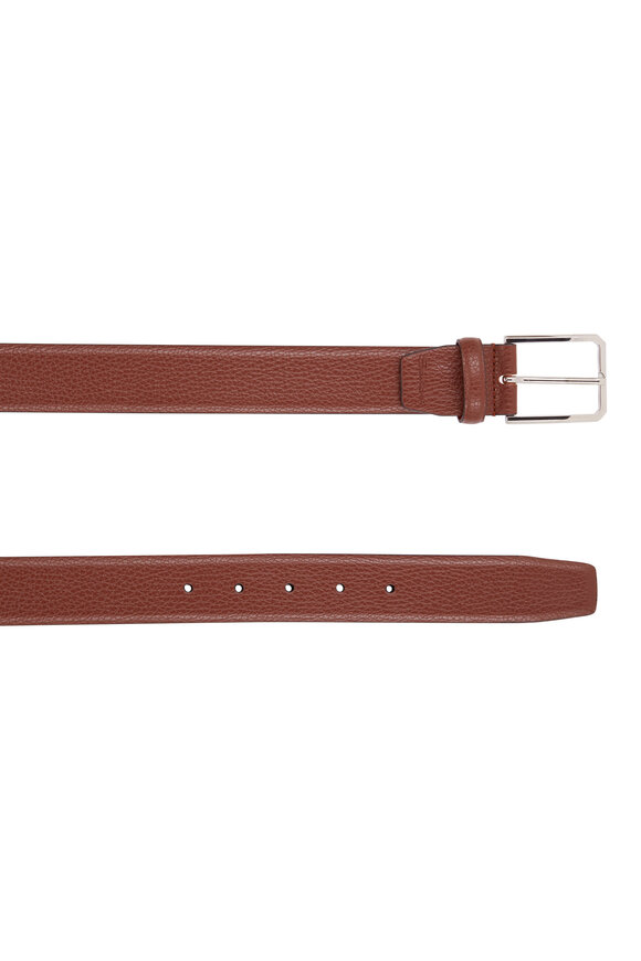 Santoni - Light Brown Pebble Leather Belt