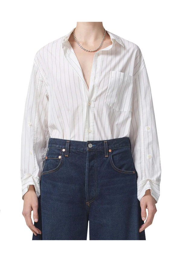 Citizens of Humanity - Brown Stripe Kayla Shirt