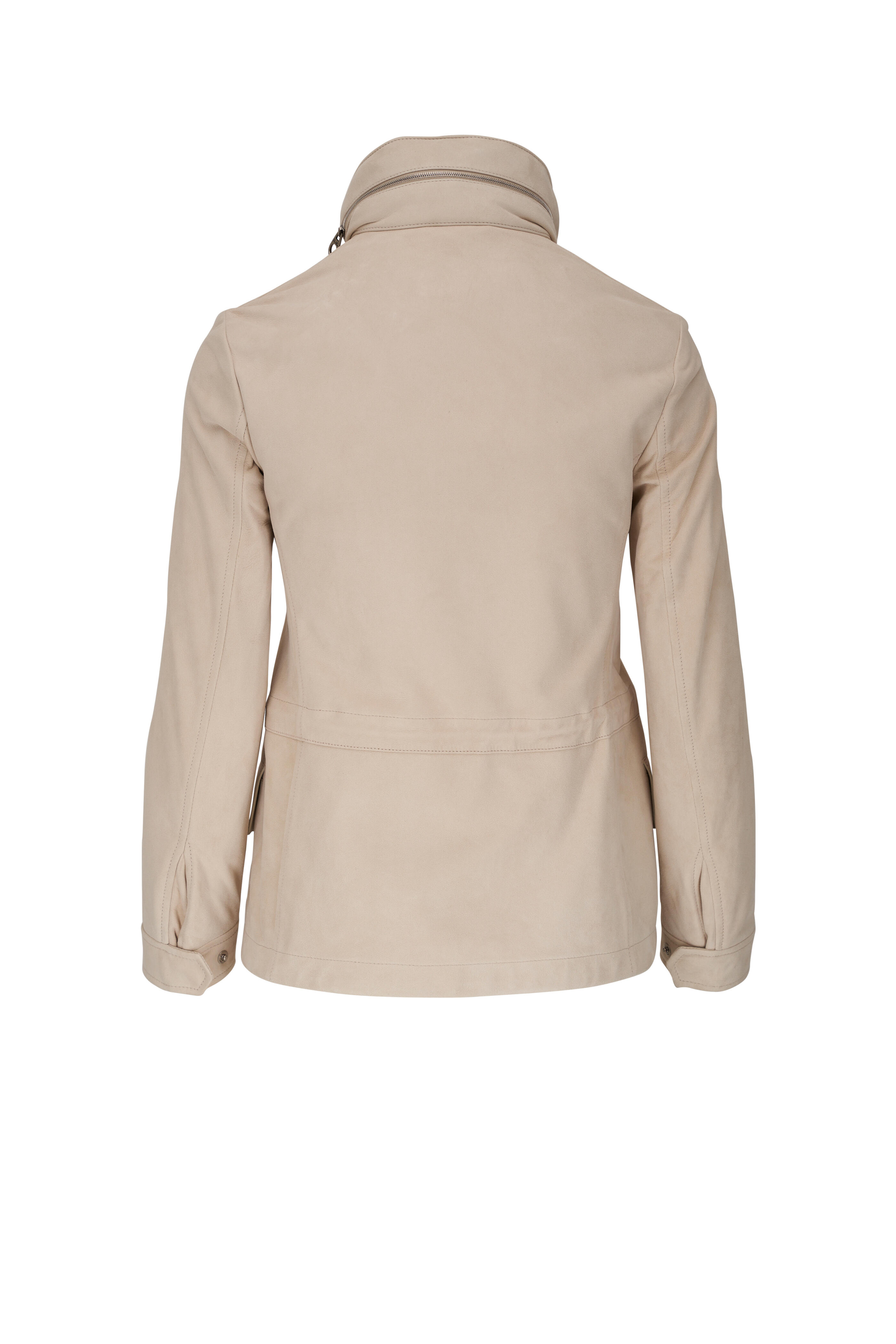 Loro Piana - Traveller Mini Beige Suede Jacket | Mitchell Stores
