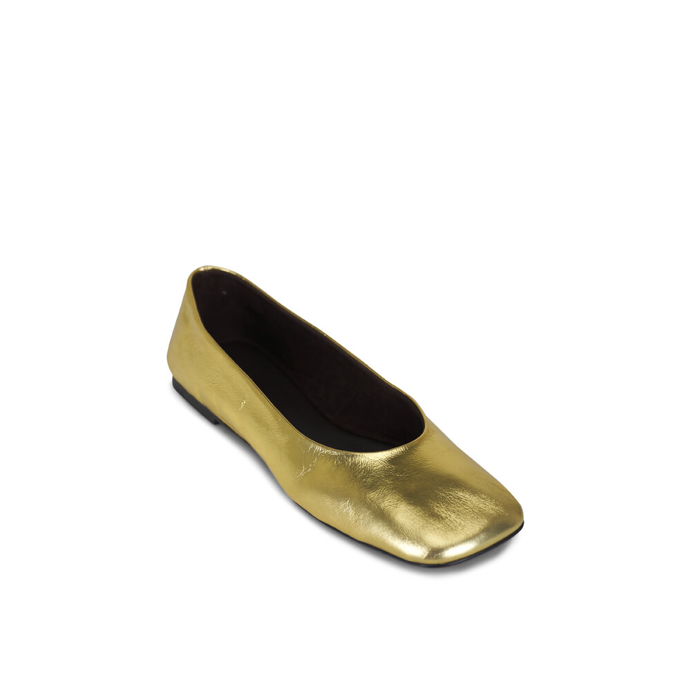 ★大人気★☆THE ROWザ・ロウ★Square nappa gold ballet flats uploading-1421307.jpg