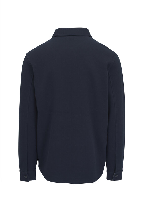 Vince - Coastal Blue & Gray Double-Knit Piqué Shirt Jacket