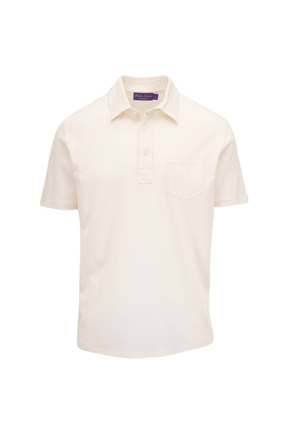 Ralph Lauren Purple Label Cream Cotton & Cashmere Polo