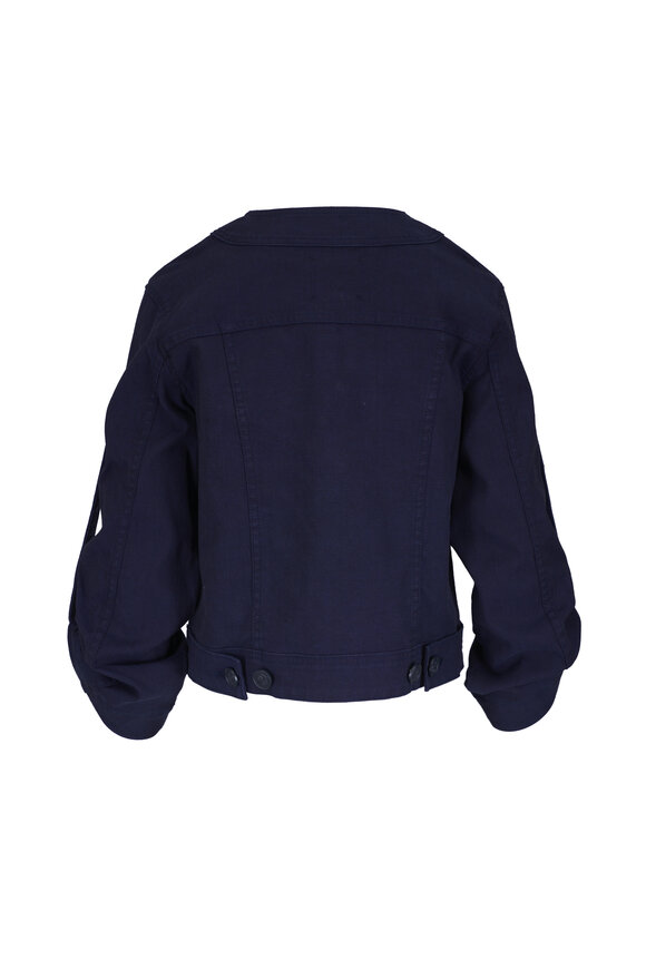 L'Agence Anouk Blue Jean Collarless Jacket - view 2
