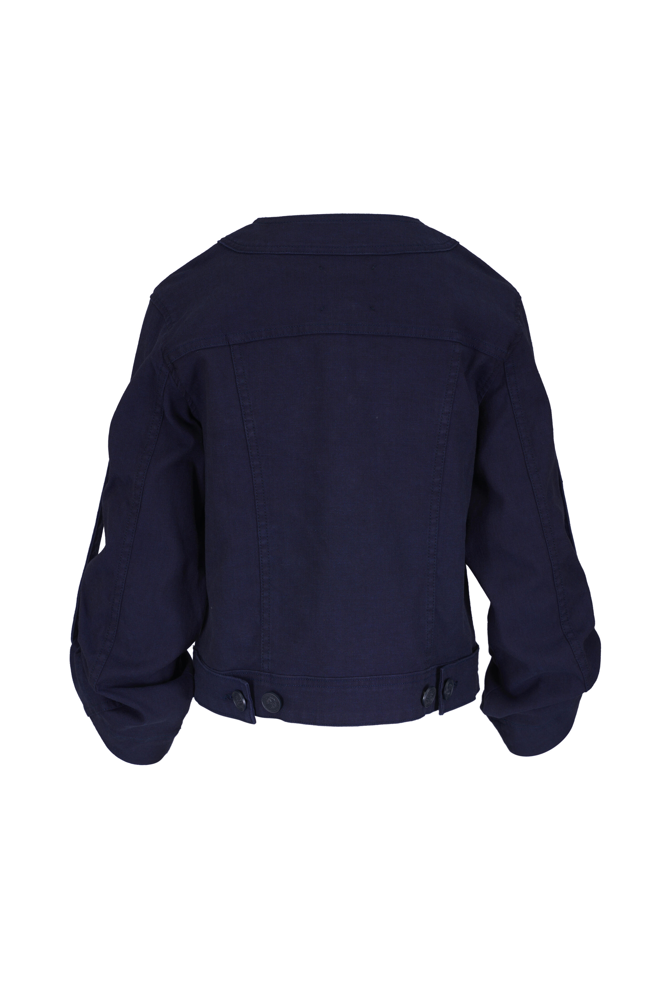 L'Agence - Anouk Blue Jean Collarless Jacket