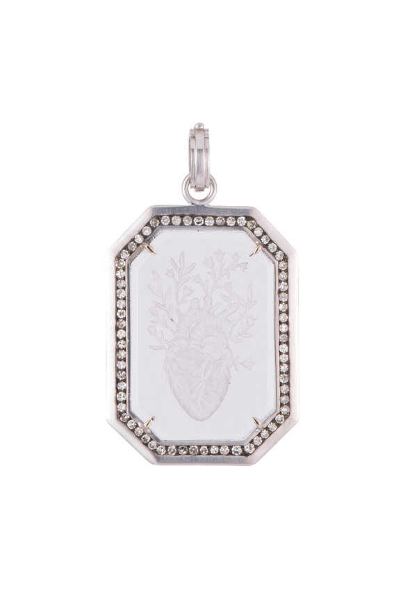 Sylva & Cie Octagon Heart Diamond Pendant