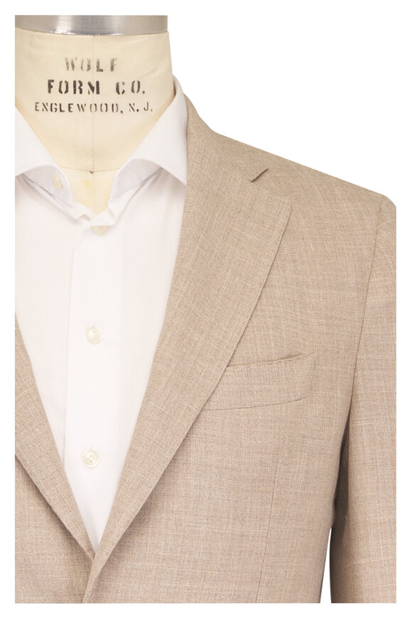 Maurizio Baldassari Beige Wool, Silk & Linen Suit Jacket - view 1