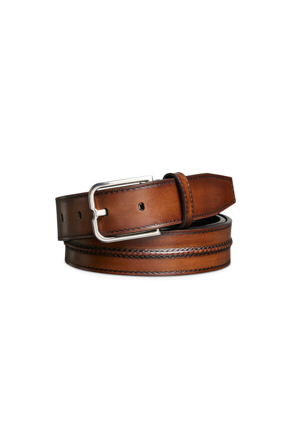 Berluti Dark Brown Essence Leather Belt 