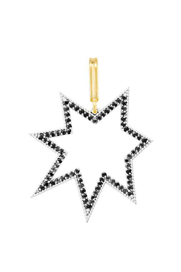 Mellerio 18k White Gold Black Diamond L'Etoile Charm