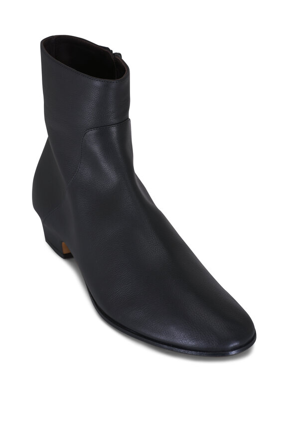 The Row Hereditas Black Leather Ankle Boot, 25mm