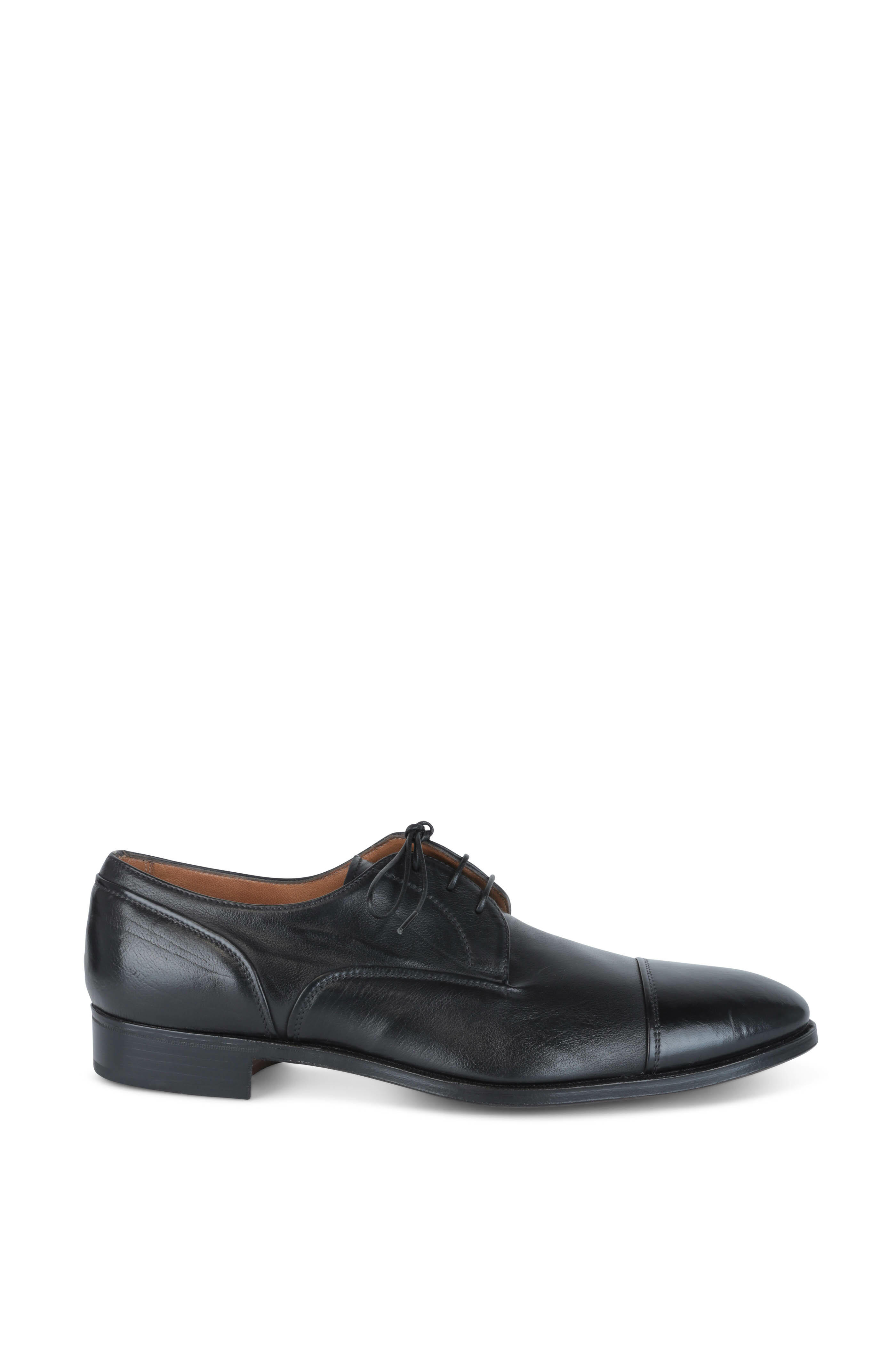 Gravati Handmade Italy Black Leather Loafers Men’s 12 M All Leather Dress Gravati - Black Leather Cap-Toe Derby Shoe | Mitchell Stores main image 3