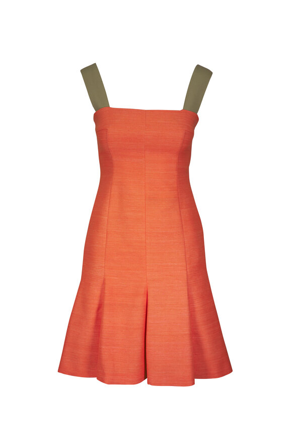 Akris Punto Peach Silk Fit & Flare Dress