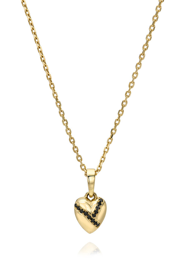 Dru 14k Yellow Gold Diamond Kintsugi Heart Pendant - view 3