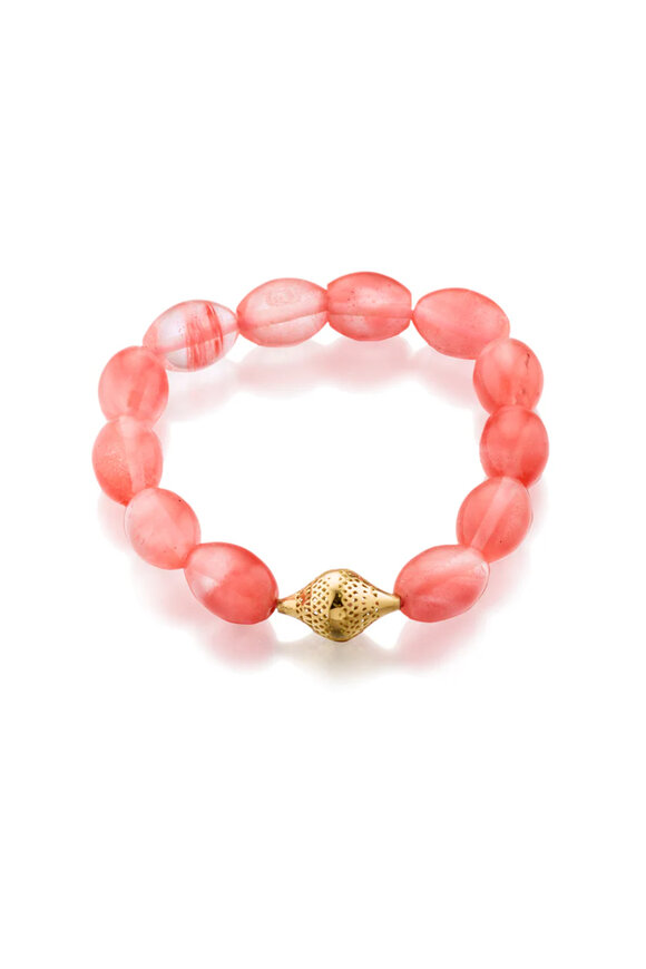 Ray Griffiths Strawberry Quartz Stretch Bracelet