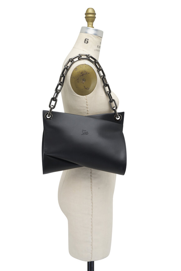 Christian Louboutin - Loubitwist Black Leather Chain Shoulder Bag