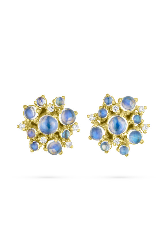 Paul Morelli Bubble Cluster Moonstone & Diamond Clip Earrings