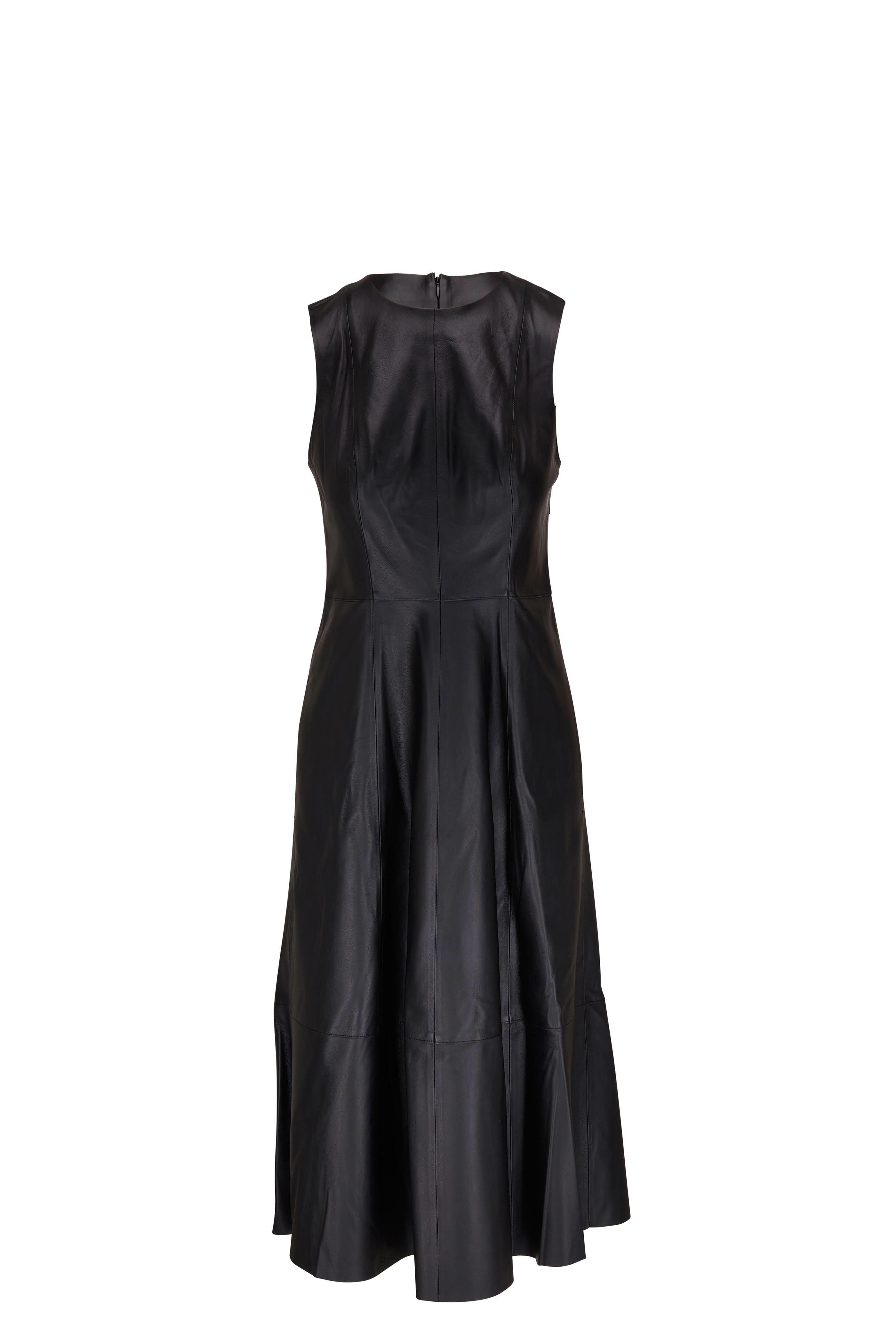 Vince - Black Sleeveless Leather Dress | Mitchell Stores