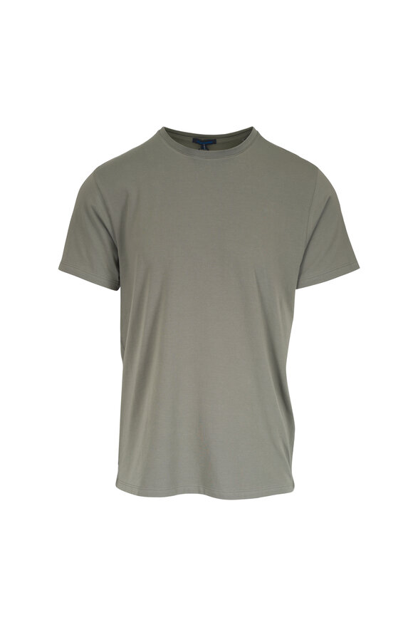 Patrick Assaraf Iconic Ivy Green Pima Cotton Stretch T-Shirt - view 1