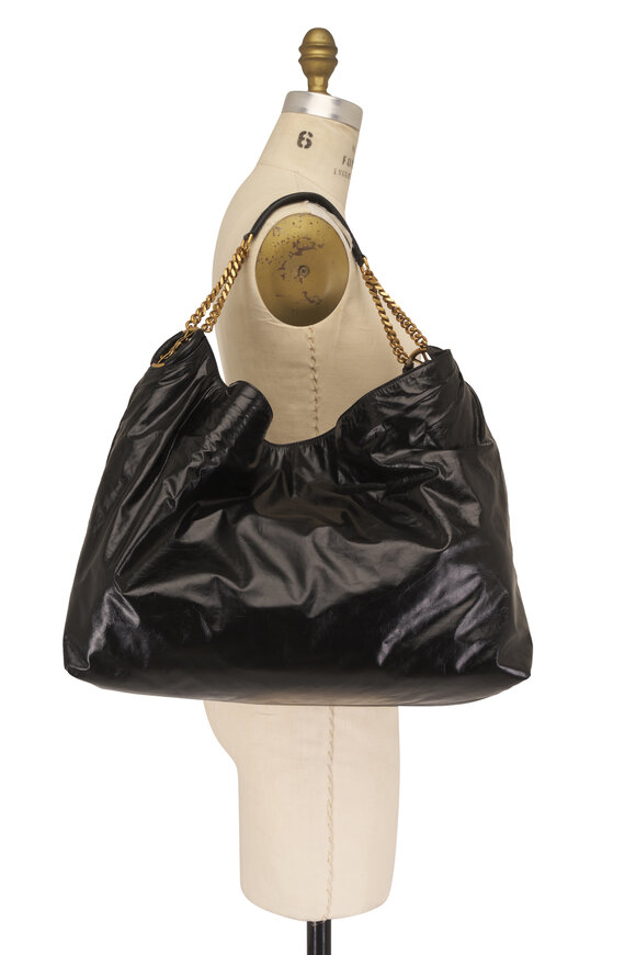 Saint Laurent Cassandre Black Leather Hobo Bag - view 8