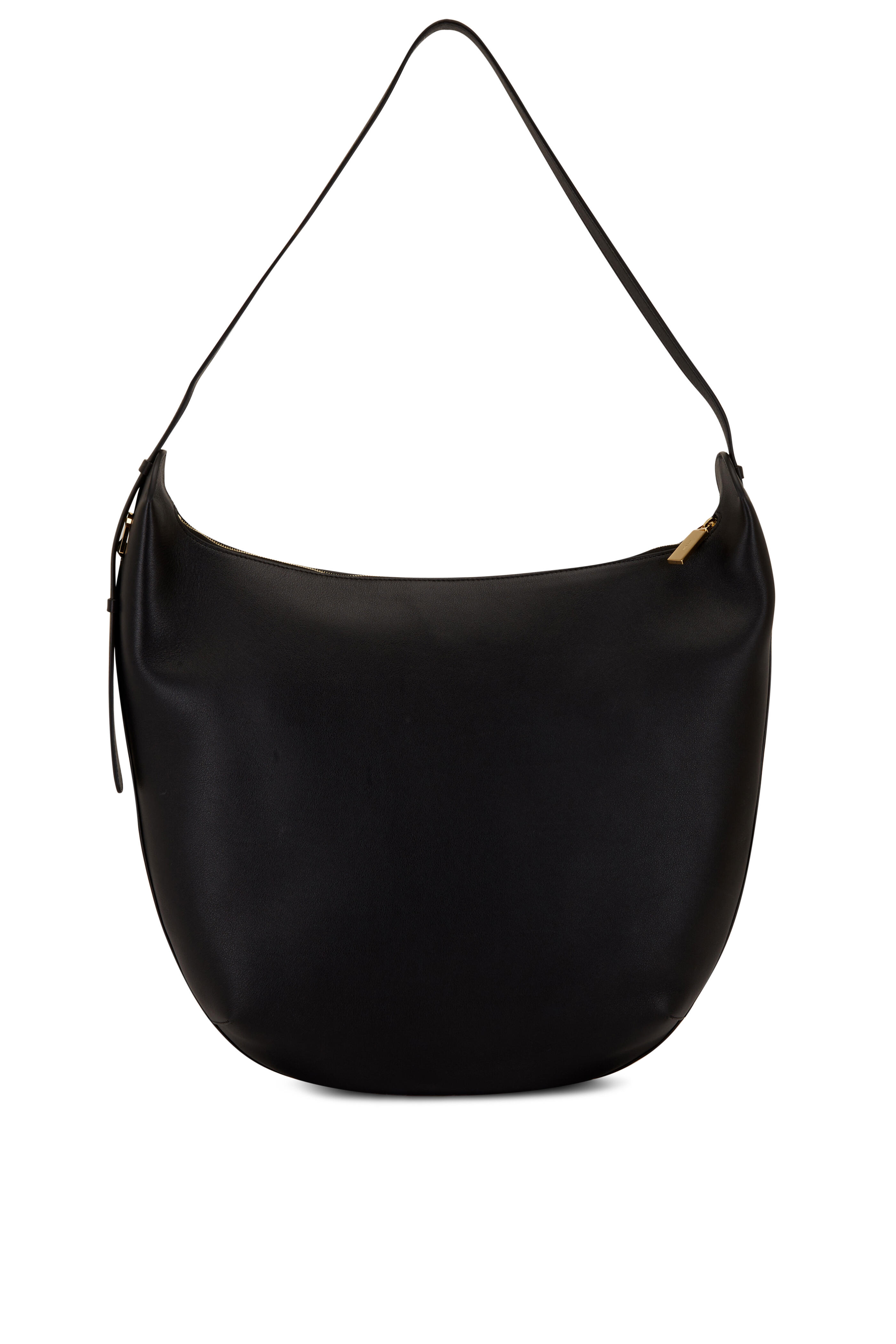 The Row - Allie Black Leather North South Shoulder Hobo Bag