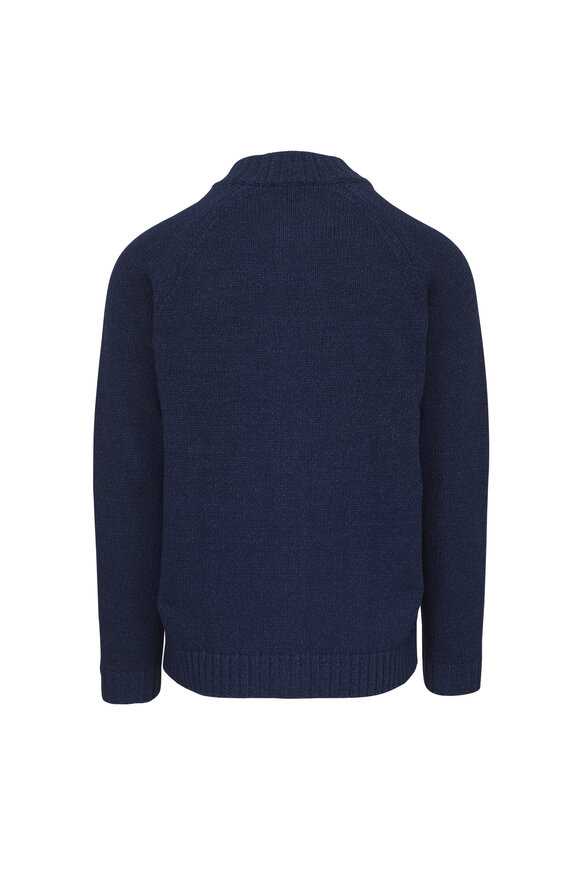 Peter Millar - Tilden Navy Front Button Sweater | Mitchell Stores
