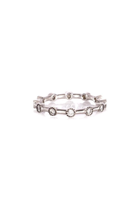 Sylva & Cie 18k White Gold Diamond Dot Band - view 1