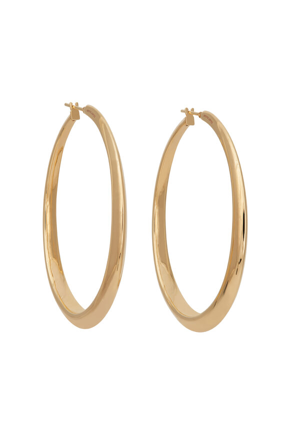 Sidney Garber 18k Yellow Gold Oval Hoop Earrings